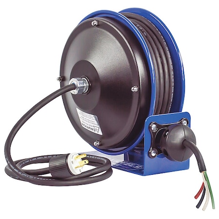Coxreels Cord Reel, 16 AWG, Blue Reel Color, 30 ft Length, 1 Outlets PC10-3016-4