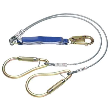 Werner Decoil Cable Twinleg Lanyard 6ft C461400