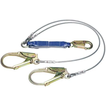 WERNER Decoil Cable Twinleg Lanyard 6ft C461200