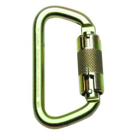 Werner Carabiner, 1/2" Gate Opening, Steel, Gold A100301