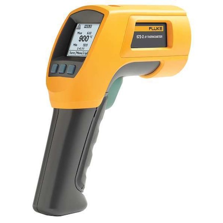 Fluke Infrared Thermometer, Dual Laser Laser Sighting Adjustable 0.10 to 1.00, Dot Matrix LCD FLUKE-572-2/CWG