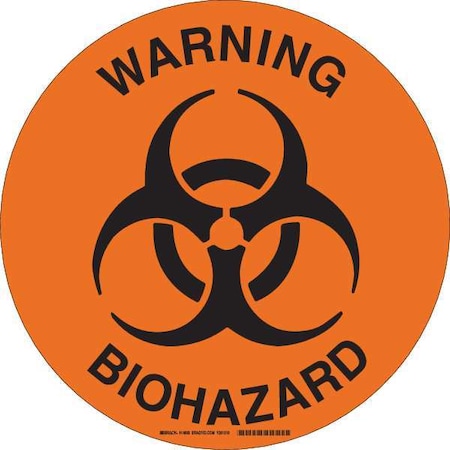 Brady Warning Sign, 17 in Height, 17 in Width, Vinyl, Circle, English 14699