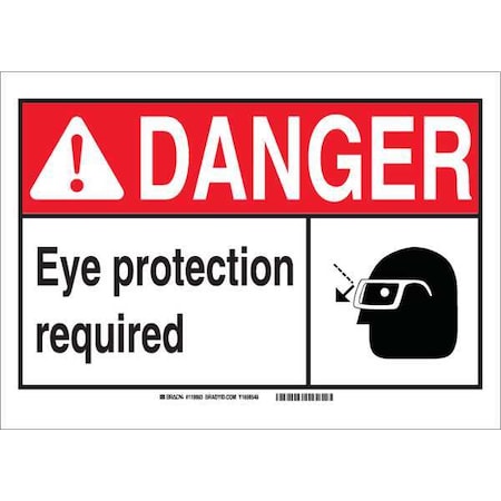 Brady Danger Sign, 10 in Height, 14 in Width, Polyester, Rectangle, English 119883