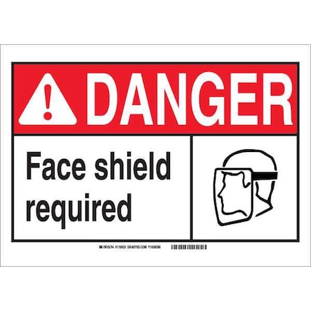 Brady Danger Sign, 5"HX7"W, Sticking Poly, Height: 5", 120628 120628
