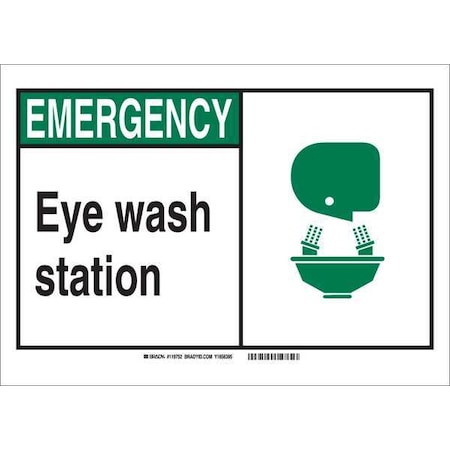 Brady Office and Facility Sign, 7 in Height, 10 in Width, Vinyl, Rectangle, English 120661