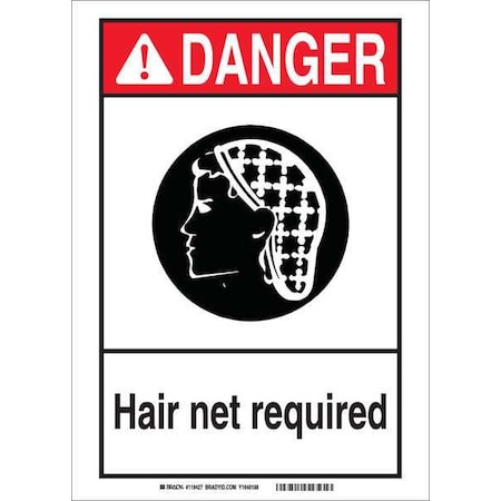Brady Danger Sign, 5 in Height, 7 in Width, Plastic, Rectangle, English 119428