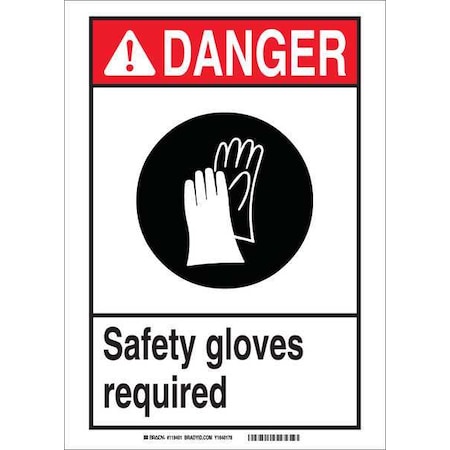 Brady Danger Sign, 10 in Height, 14 in Width, Polyester, Rectangle, English 119401