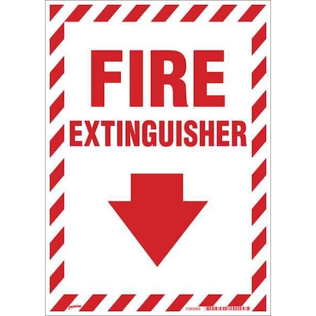 Brady Fire Extinguisher Sign, 14 in Height, 10 in Width, Plastic, Rectangle, English SP410G