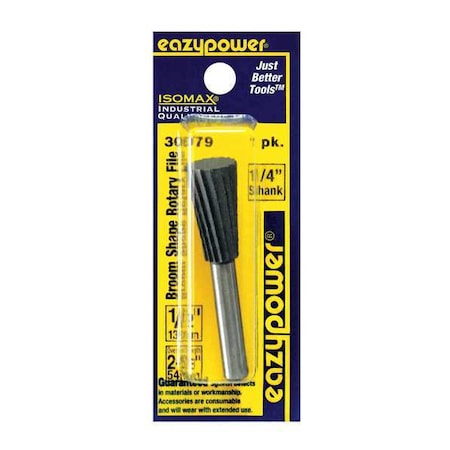 Zoro Select Broom Shaped Rotary File, 1/2 in., 1 pcs. 30079