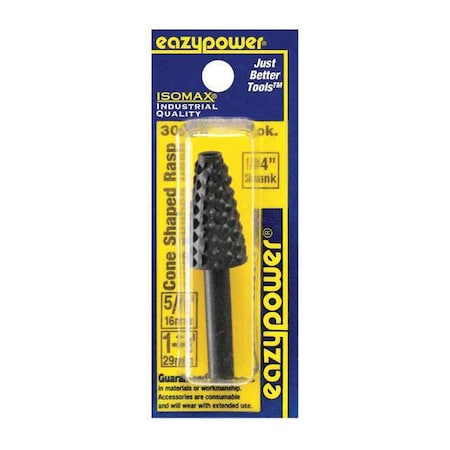 Zoro Select Tapered Cone Rotary Rasp, 5/8 in., 1 pcs. 30085