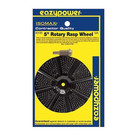 Eazypower Rotary Rasp Wheel, 5 in., 1 pcs. 30130