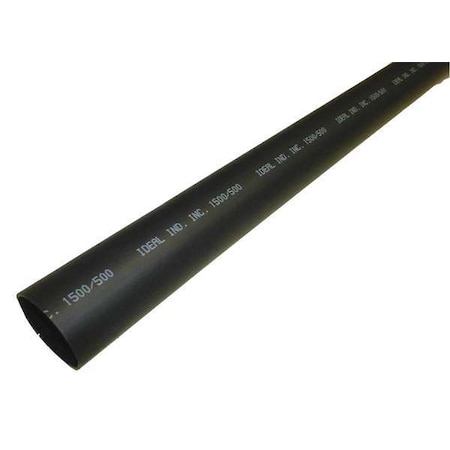 Adhesive Lined Heat Shrink Tube, Heavy Wall, 3:1 I.D. Shrink Ratio, 1.5 in I.D. Before Shrinking, Black, 4 ft, 5 PK