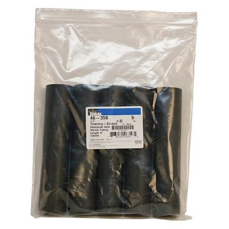 Ideal Adhesive Lined Heat Shrink Tube, Heavy Wall, 3:1 I.D. Shrink Ratio, 1.5 in I.D. Before Shrinking, 5 PK 46-356