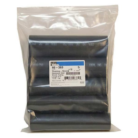 Ideal Adhesive Lined Heat Shrink Tube, Heavy Wall, 3:1 I.D. Shrink Ratio, 2 in I.D. Before Shrinking 46-369