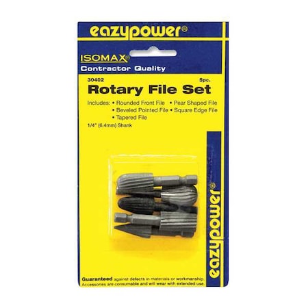 Zoro Select Rotary Files Set, 1/4 in., 5 pcs. 30402