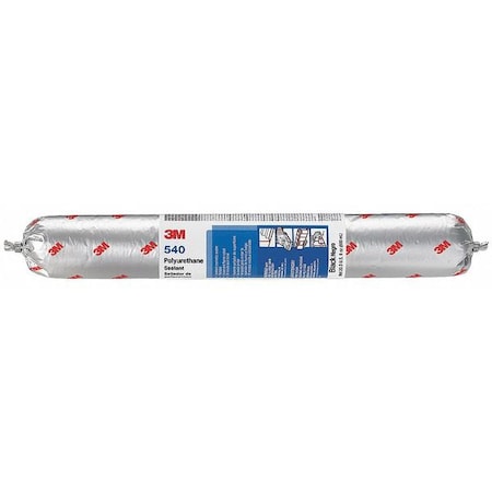 3M Polyurethane Sealant, 20 oz, Sausage Pack, Black, Polyurethane Base, 540 540