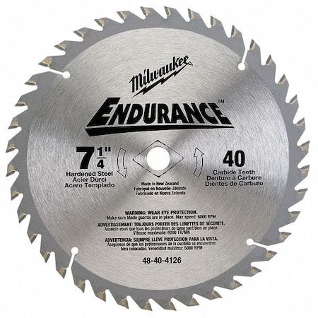Milwaukee Tool Circular Saw Blade, 7-1/4 In., 40 Teeth 48-40-4126