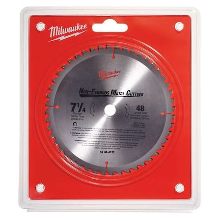 Milwaukee Tool 7-1/4", 48-Teeth Non-Ferrous Metal Circular Saw Blade 48-40-4132