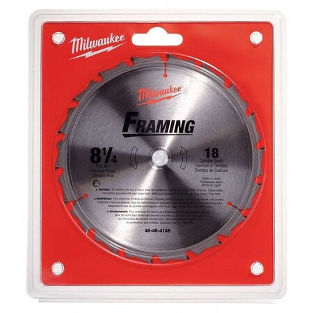 Milwaukee Tool Circular Saw Blade, 8-1/4 In., 18 Teeth 48-40-4148