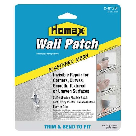 Homax Wall Patch, Self Adhesive, 6x6in, PK2 2297