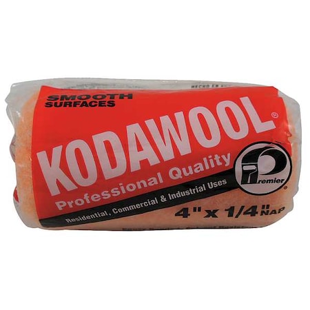 Premier 4" Paint Roller Cover, 1/4" Nap, Polyester/Knitted Wool 4KW2-14