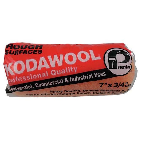 Premier 7" Paint Roller Cover, 3/4" Nap, Polyester/Knitted Wool 7KW2-75