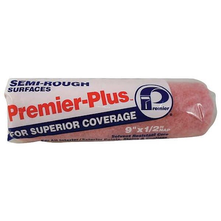Premier 9" Paint Roller Cover, 1/2" Nap, Polyester/Knit 937
