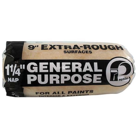 Premier 9" Paint Roller Cover, 1-1/4" Nap, Polyester PR115C9