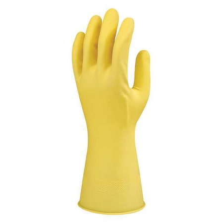 Ansell Chemical Resistant Gloves, Natural Rubber Latex, 13 in L, 8.5 mil, Yellow, 6 1/2, 1 PR 87-089