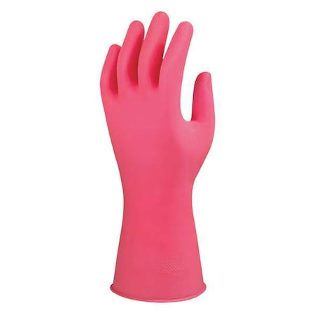 Ansell Chemical Resistant Gloves, Natural Rubber Latex, 13 in L, 8.5 mil, Pink, 8 1/2, 1 PR 87-085
