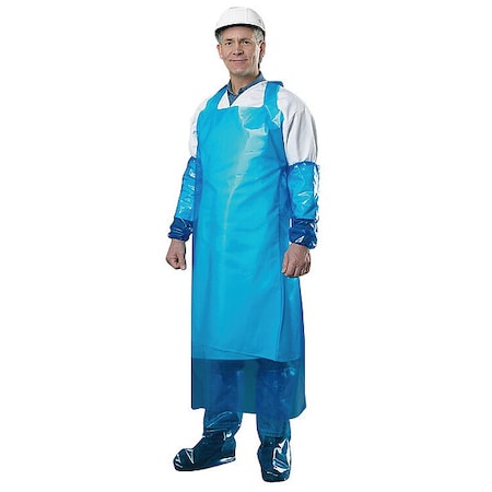 POLYCO Die Cut Apron, 55 in. L, Blue, PK12 48500