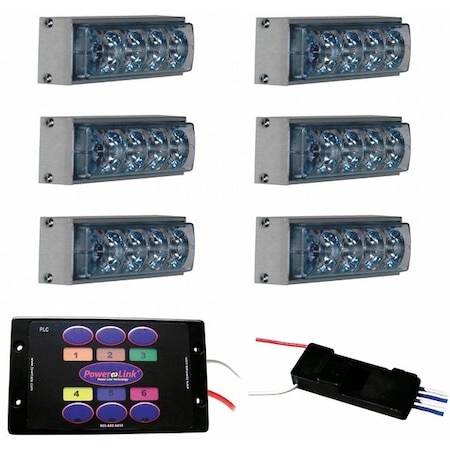 Power-Link Light Bar, Amber, 4-1/4 In. Modules, LED GB400AC-KT6