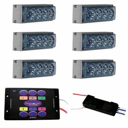 Power-Link Light Bar, Red, 4-1/4 In. Modules, LED GB400RC-KT6