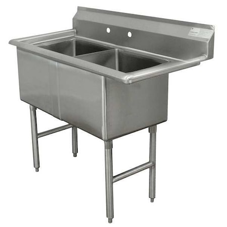 Advance Tabco Scullery Sink 15 in x 15 in, 2, 2, Splash Mount, 16 ga. 304 Stainless Steel FC-2-1515