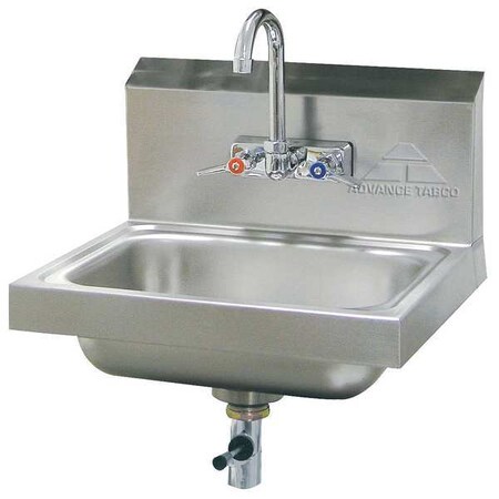 Advance Tabco Stainless Steel Bathroom Sink, With Faucet, Bowl Size 10" x 14" 7-PS-67