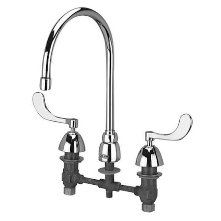 Zurn Manual Gooseneck Kitchen/Bathroom Faucet, 8" Mount, Chrome 3 Hole Z831C4-XL