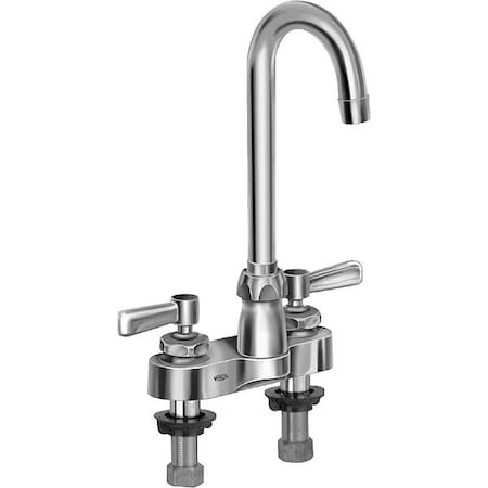 Zurn Manual Gooseneck Bathroom Faucet, 4" Mount, Chrome 2 Hole Z812A1-XL-3F
