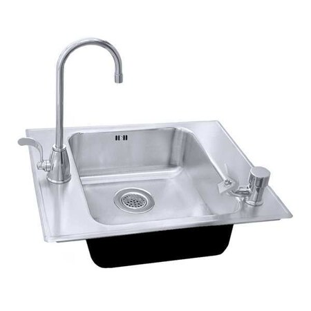 Just Manufacturing Classroom Sink, Drop-In Mount, 2 Hole, 14 x 16 x 6-1/2D, Stainless steel CRAADA1725A55LM-J