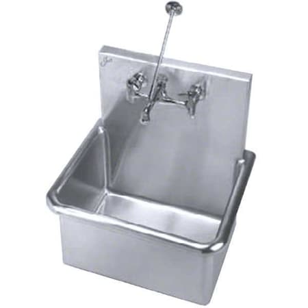 Just Manufacturing Utility Sink 20 in x 15 in, 1, 2, Wall Hung, 14 ga. 304 Stainless Steel A18665-TVB-J