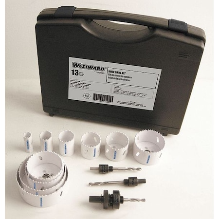 Westward Hole Saw Master Electricians Kit, 13 pcs. 29VX20