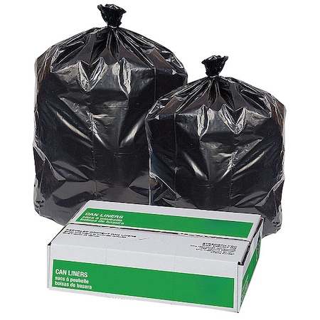 Tough Guy 32 Gal Recycled Material Trash Bags, 33 in x 48 in, Super Heavy-Duty, 2.7 mil, Black, 50 Pack 29WK96