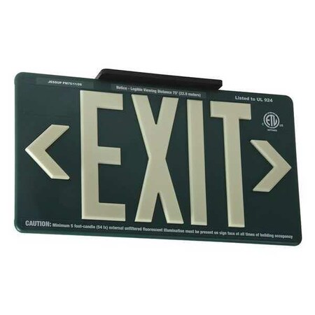 Zoro Select Exit Sign, Plastic, 15-7/8" W, 8-5/8" H, Exit (Double Arrows), Black GRAN7805