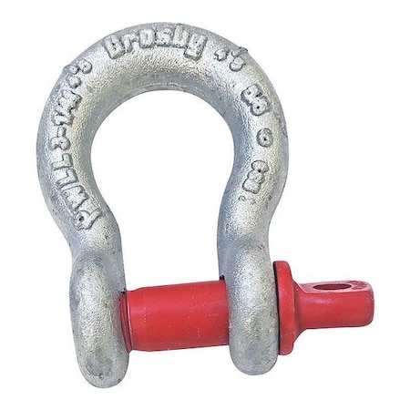 CROSBY Anchor Shackle, Carbon Steel, 1000 lb. 1018375