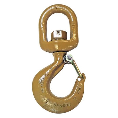 Crosby Swivel Hook, Alloy Steel, 10,000 lb., Gold 1048840