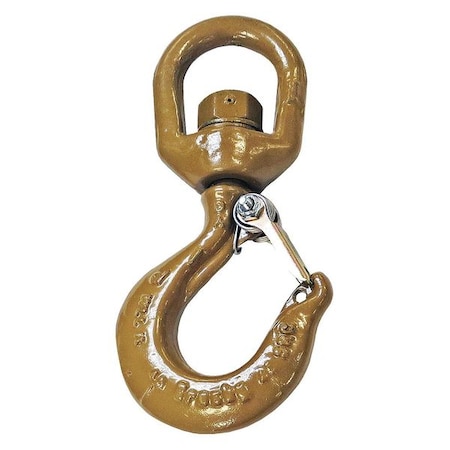 Crosby Swivel Hook, Alloy Steel, 30,000 lb., Gold 1048880
