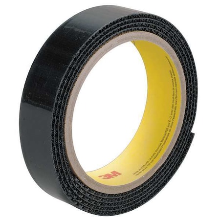3M Reclosable Fastener, Rubber Adhesive, 150 ft, 1 in Wd, Black, 3 PK SJ3519FR