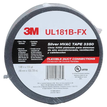 3M Flexible Duct Tape, Silver, 1-7/8in x120yd 3350