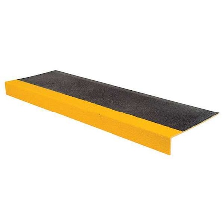 Rust-Oleum Stair Tread Cover Fiberglass Reinforced Plastic Coarse Grit Size, Black/Yellow, 48 in W x 271796