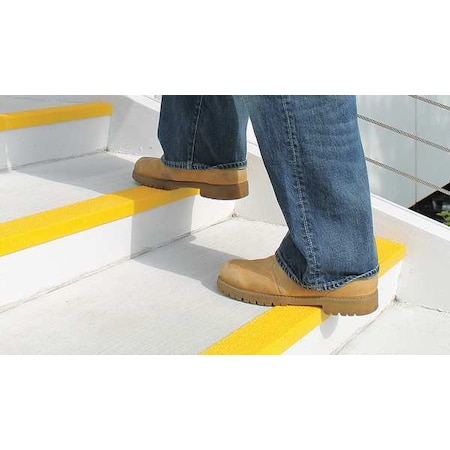 Rust-Oleum Stair Nosing Fiberglass Reinforced Plastic Coarse Grit Size, Yellow, 32 in W x 1 1/4 in Thick 271818