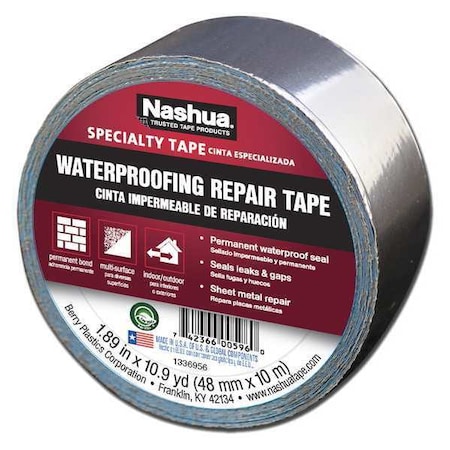 Nashua Foil Tape, Aluminum, 10-7/8 yd L, 1-7/8 in W 361-11